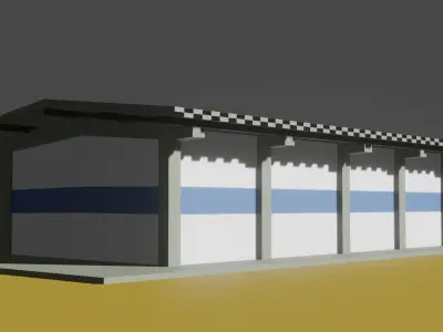 Low Poly Shed building Low-poly 3D model