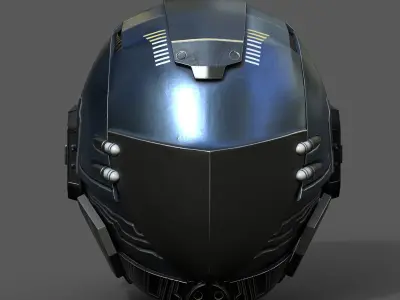 Helmet scifi space machine cyborg armor develop fantasy  Low-poly 3D model