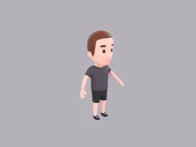  Cartoon Male Character Rigged 009 3D model