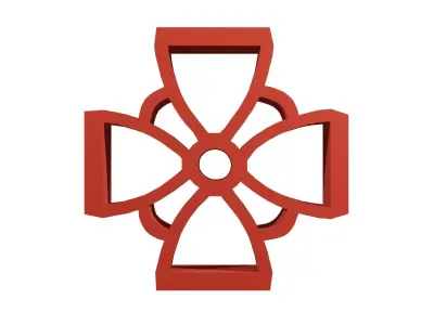 Brick Jaali Flower Open  3D model