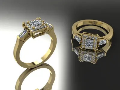 Jewelry Ring Gold 3D print model 12