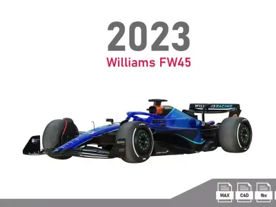 F1 Williams FW45 2023 3D model