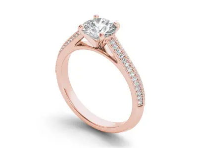 Solitaire ring model 3D print model 13