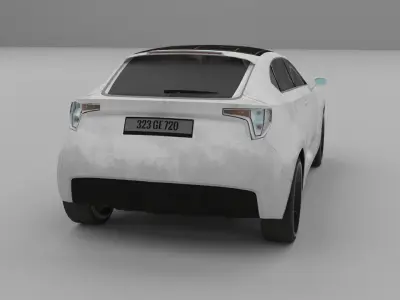 Low poly futuristic Car Low-poly 3D model