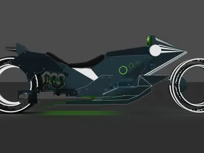 motorbike futuristic motorcycle 3D model