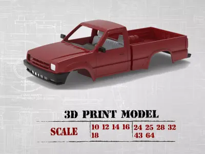 Mazda B series B2600 B2200 Regular Cab 3d print rc car parts 3D print model