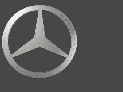 Mercedes 3D Logo Low-poly 3D model