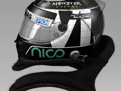 Nico Rosberg Helmet 2015 Low-poly 3D model