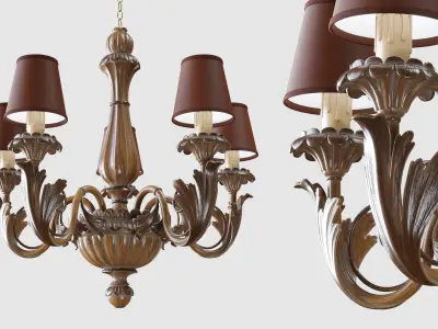 Chandelier Silvano Grifoni 5 lamp 3D model