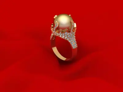 Pear Woman Wedding Ring 191 3D print model