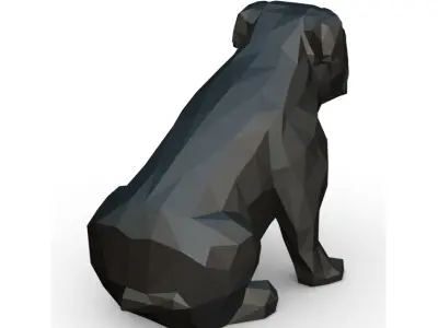 English bulldog low poly 3D print model