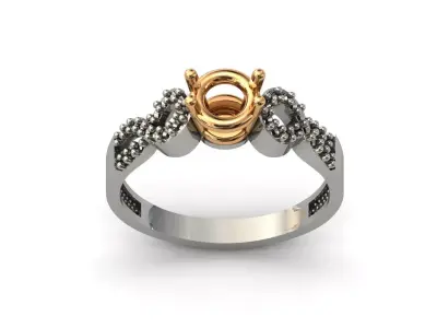 Solitaire Engagement Ring Diamond Women Ring Stone 3D print STL 3D print model