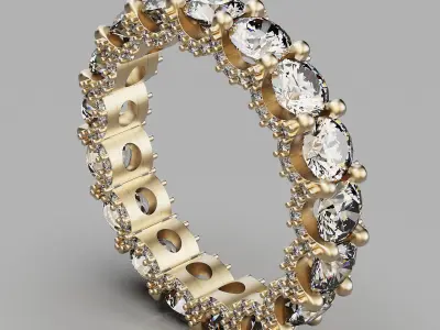Lux  ring  printable gold jewelry printable 3D model 3D print model
