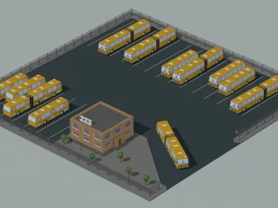 Bus depot 3D model