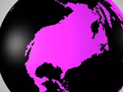 Solid Color Black Pink Globe 3D model