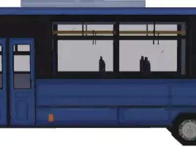 Low-Poly Bus Model Low-poly 3D model