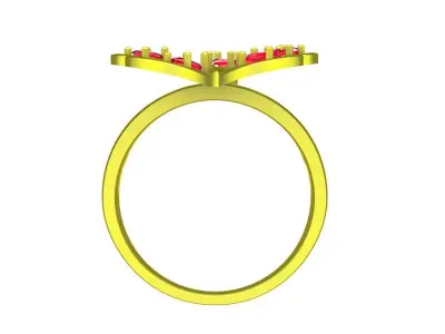 Luxury Butterfly Gemstone Ring 3D Model for Fine Jewelry 5285 3D print model