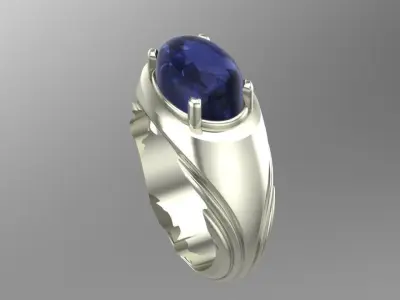 simple silver and gold ring 3D print model