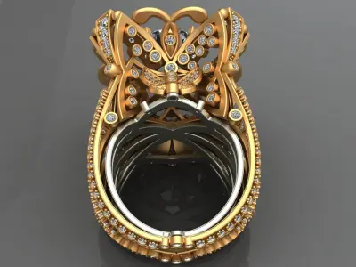 LOBORTAS HIGH-END WOMAN GOLD RING 3D print model