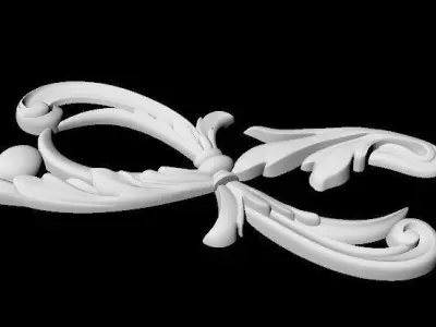 Central decor ornament for furniture 3D model 292