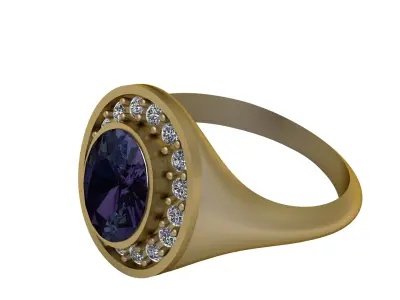 SOLITAIRE SAPPHIRE RING 3D PRINTABLE MODEL  3D print model