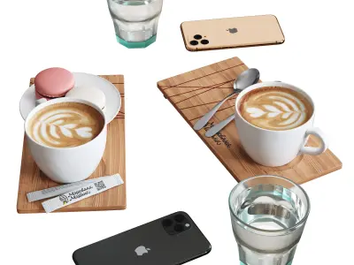 Decorative Set for a Cafe Table Kit1 3D model