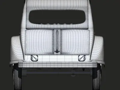 Old machine Citroen high poly model plus ready for print 3D print model