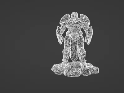 Ancient Guardian Stone Statue 3D model