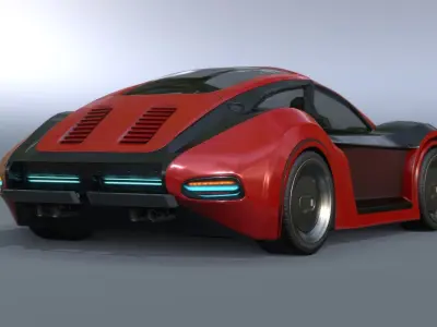 3Dpro CAR scifi 9 Low-poly 3D model