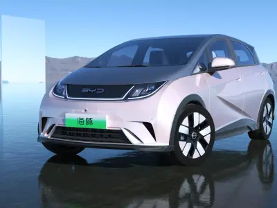 BYD Dolphin EV 2023 With interior  Low-poly 3D model