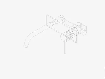 Wall Mixer Set - Luxury - Sleek Low-poly 3D model