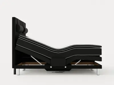 Detroit Adjustable Bed 180x200 Black Low-poly 3D model