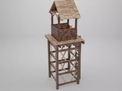 Low Poly Tower Low-poly 3D model