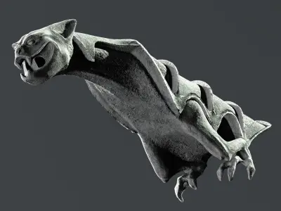 Waterspout Gargoyle Vrykolakas Low-poly 3D model