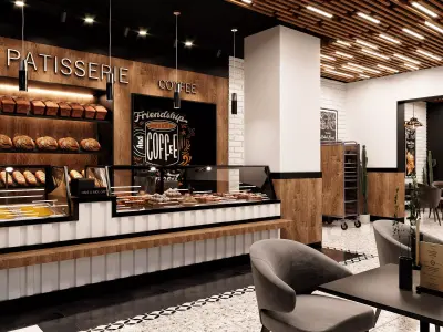 Bakery Patisserie Shop 3D Scene 3D model