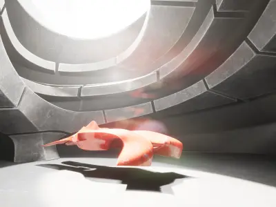 Dynamic Metal Room Low-poly 3D model