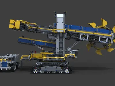 Lego Wheel Excavator 3D model