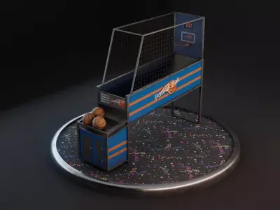 Hoops Basketball Arcade  Machine - PBR GameReady Low-poly 3D model