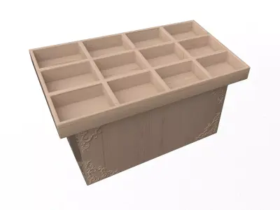 Low Poly Modular Shelf Display Prop Kit Store Warehouse Low-poly 3D model