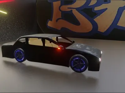 car fully light disco 3D model