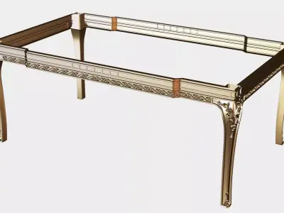 Carved dinner table for cnc 17 3D model