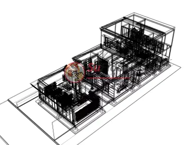 House 10x30m code 522 - Sketchup 3D model 3D model 3D model