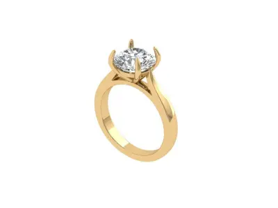 Single stone ring 3D print model