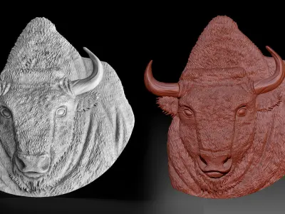 BISON BAS-RELIEF  3D model