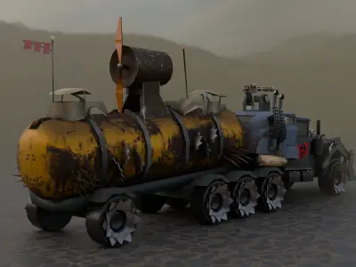 Apocalyptic Truck  3D model Low-poly 3D model