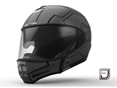 Grey Modular Helmet H12 3D model
