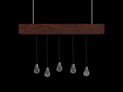 Ceilinglamp light fixture with five glass balls hanging from it Free 3D model