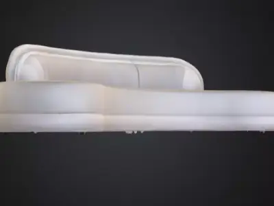 Curved Elegance Sofa Low-poly 3D model