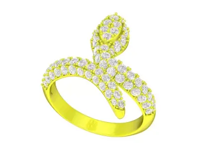 A7465 Diamond Snake Women Ring 3D Model 3D print model