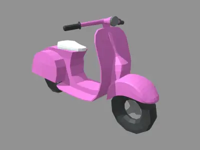 Low Poly Motorbike 02 Low-poly 3D model